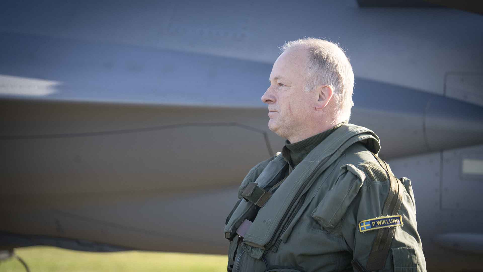 Peter Wiklund, chefsprovflygare vid test och evaluering luft på FMV. Foto: FMV