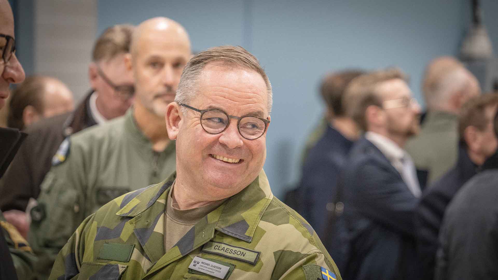 Överbefälhavare Michael Claesson på plats vid ceremonin. Foto: FMV