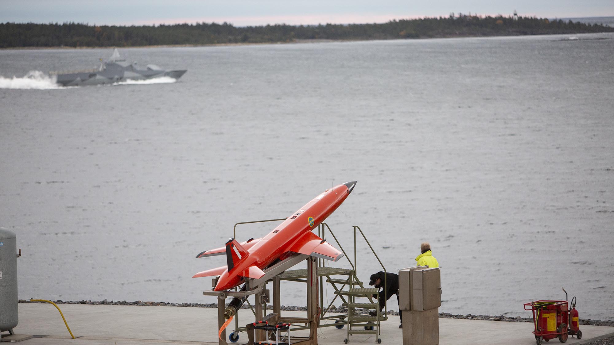 Målrobot redo att avfyras. Foto: Tina Skiöld