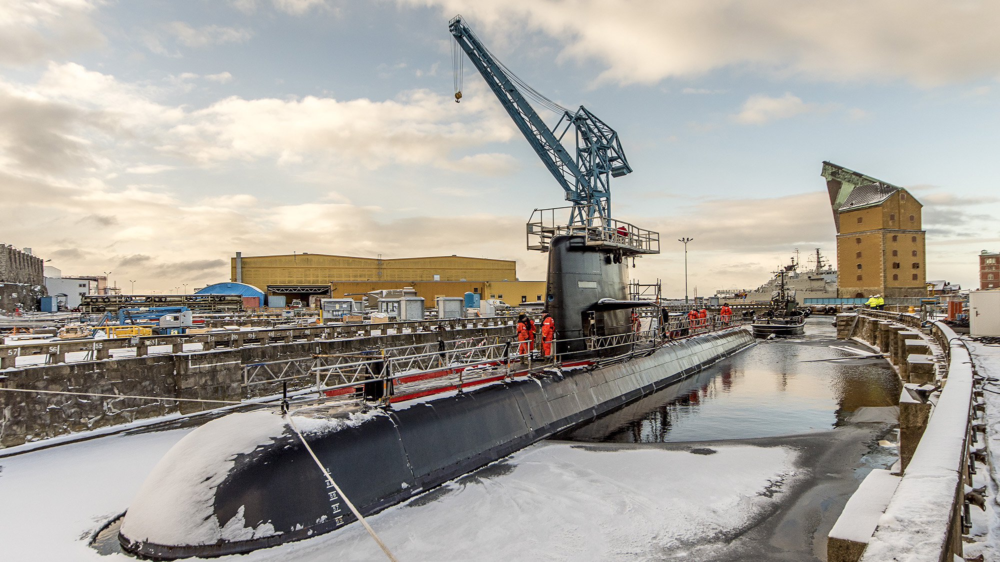 Ubåten HMS Halland vid ett tidigare varvsbesök